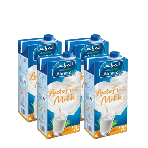 حليب خالي من الاكتوز كامل الدسم 4 حبة 1 لتر المراعي